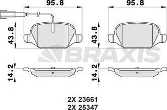 Braxis AB0165 - Kit de plaquettes de frein, frein à disque cwaw.fr