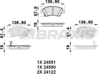 Braxis AB0163 - Kit de plaquettes de frein, frein à disque cwaw.fr