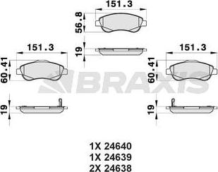 Braxis AB0162 - Kit de plaquettes de frein, frein à disque cwaw.fr