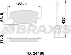 Braxis AB0109 - Kit de plaquettes de frein, frein à disque cwaw.fr