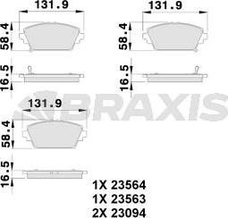 Braxis AB0106 - Kit de plaquettes de frein, frein à disque cwaw.fr