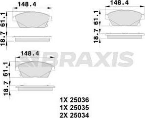 Braxis AB0107 - Kit de plaquettes de frein, frein à disque cwaw.fr