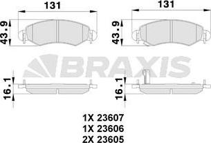 Braxis AB0119 - Kit de plaquettes de frein, frein à disque cwaw.fr