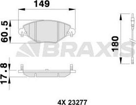 Braxis AB0114 - Kit de plaquettes de frein, frein à disque cwaw.fr