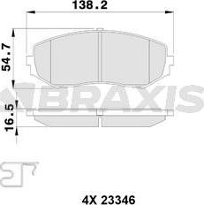 Braxis AB0110 - Kit de plaquettes de frein, frein à disque cwaw.fr