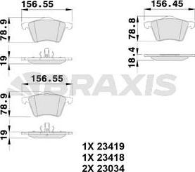 Braxis AB0118 - Kit de plaquettes de frein, frein à disque cwaw.fr