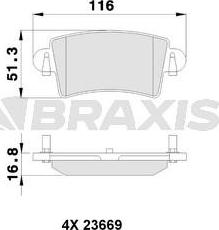 Braxis AB0113 - Kit de plaquettes de frein, frein à disque cwaw.fr