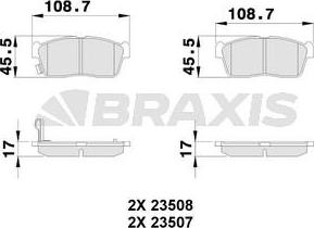 Braxis AB0117 - Kit de plaquettes de frein, frein à disque cwaw.fr