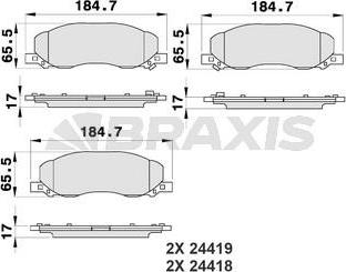 Braxis AB0186 - Kit de plaquettes de frein, frein à disque cwaw.fr