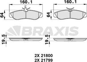 Braxis AB0183 - Kit de plaquettes de frein, frein à disque cwaw.fr