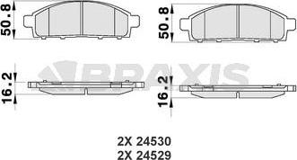 Braxis AB0187 - Kit de plaquettes de frein, frein à disque cwaw.fr