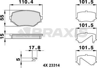 Braxis AB0134 - Kit de plaquettes de frein, frein à disque cwaw.fr