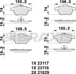 Braxis AB0130 - Kit de plaquettes de frein, frein à disque cwaw.fr