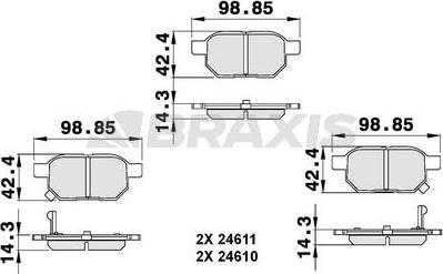 Braxis AB0138 - Kit de plaquettes de frein, frein à disque cwaw.fr