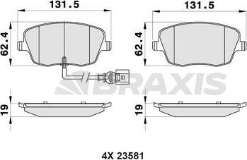 Braxis AB0124 - Kit de plaquettes de frein, frein à disque cwaw.fr