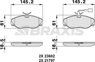 Braxis AB0125 - Kit de plaquettes de frein, frein à disque cwaw.fr