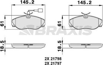 Braxis AB0126 - Kit de plaquettes de frein, frein à disque cwaw.fr