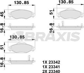 Braxis AB0120 - Kit de plaquettes de frein, frein à disque cwaw.fr