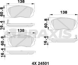 Braxis AB0123 - Kit de plaquettes de frein, frein à disque cwaw.fr