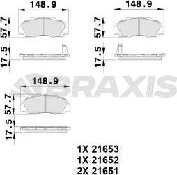 Braxis AB0122 - Kit de plaquettes de frein, frein à disque cwaw.fr