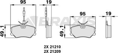 Braxis AB0127 - Kit de plaquettes de frein, frein à disque cwaw.fr