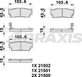 Braxis AB0175 - Kit de plaquettes de frein, frein à disque cwaw.fr