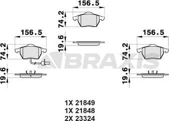 Braxis AB0171 - Kit de plaquettes de frein, frein à disque cwaw.fr