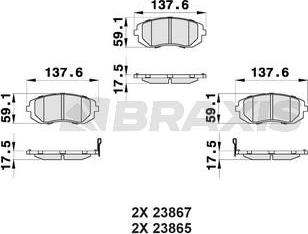 Braxis AB0173 - Kit de plaquettes de frein, frein à disque cwaw.fr