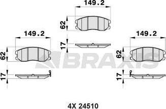 Braxis AB0172 - Kit de plaquettes de frein, frein à disque cwaw.fr