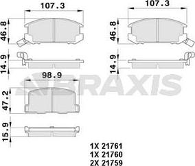 Braxis AB0390 - Kit de plaquettes de frein, frein à disque cwaw.fr