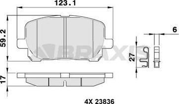 Braxis AB0392 - Kit de plaquettes de frein, frein à disque cwaw.fr