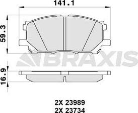 Braxis AB0344 - Kit de plaquettes de frein, frein à disque cwaw.fr