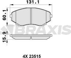 Braxis AB0341 - Kit de plaquettes de frein, frein à disque cwaw.fr