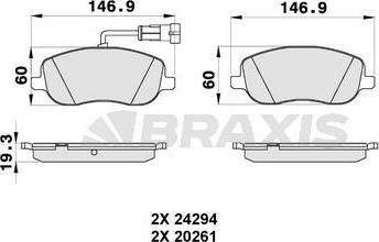 Braxis AB0342 - Kit de plaquettes de frein, frein à disque cwaw.fr