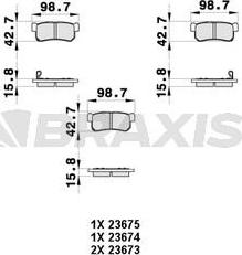 Braxis AB0359 - Kit de plaquettes de frein, frein à disque cwaw.fr