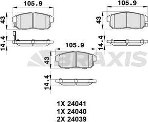 Braxis AB0354 - Kit de plaquettes de frein, frein à disque cwaw.fr