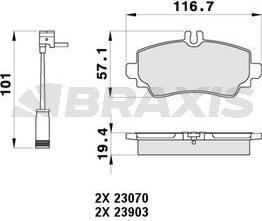 Braxis AB0358 - Kit de plaquettes de frein, frein à disque cwaw.fr