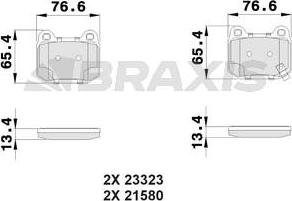 Braxis AB0369 - Kit de plaquettes de frein, frein à disque cwaw.fr