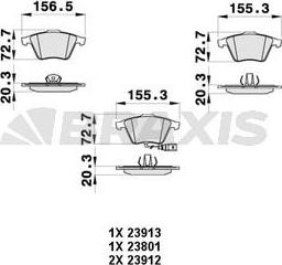 Braxis AB0365 - Kit de plaquettes de frein, frein à disque cwaw.fr