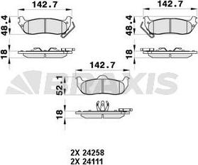 Braxis AB0366 - Kit de plaquettes de frein, frein à disque cwaw.fr