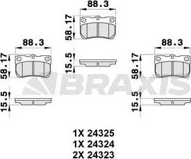 Braxis AB0319 - Kit de plaquettes de frein, frein à disque cwaw.fr