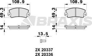 Braxis AB0314 - Kit de plaquettes de frein, frein à disque cwaw.fr