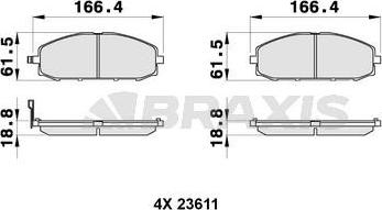 Braxis AB0316 - Kit de plaquettes de frein, frein à disque cwaw.fr