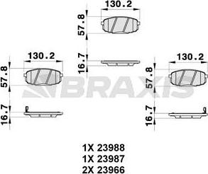 Braxis AB0312 - Kit de plaquettes de frein, frein à disque cwaw.fr