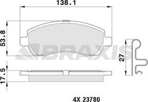 Braxis AB0386 - Kit de plaquettes de frein, frein à disque cwaw.fr