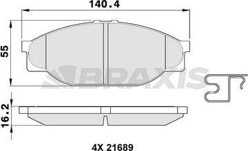 Braxis AB0381 - Kit de plaquettes de frein, frein à disque cwaw.fr