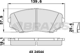 Braxis AB0388 - Kit de plaquettes de frein, frein à disque cwaw.fr