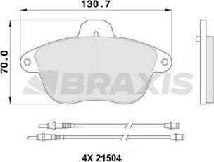 Braxis AB0382 - Kit de plaquettes de frein, frein à disque cwaw.fr