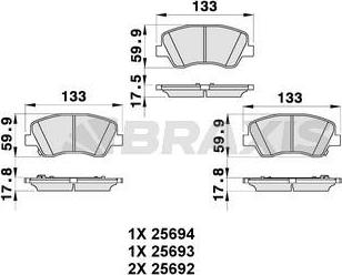 Braxis AB0335 - Kit de plaquettes de frein, frein à disque cwaw.fr