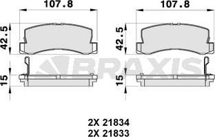 Braxis AB0336 - Kit de plaquettes de frein, frein à disque cwaw.fr